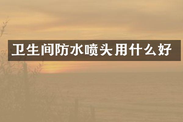 卫生间防水喷头用什么好