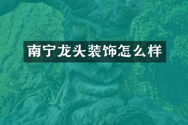 南宁龙头装饰怎么样