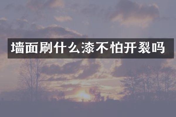 墙面刷什么漆不怕开裂吗