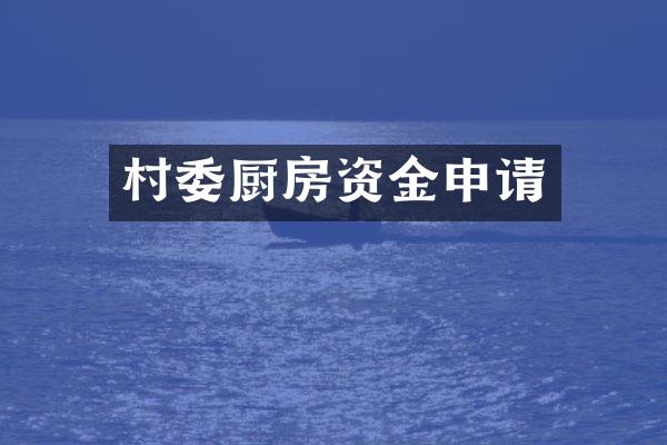村委厨房资金申请