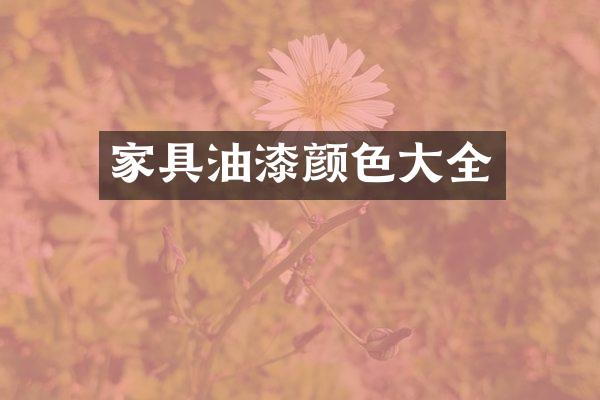 家具油漆颜