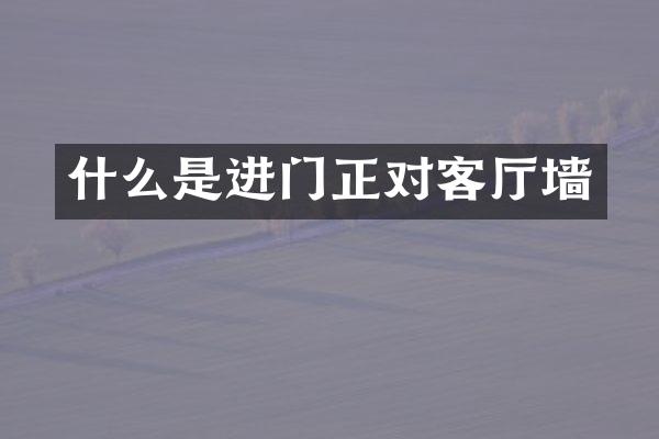 什么是进门正对客厅墙