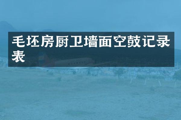 毛坯房厨卫墙面空鼓记录表