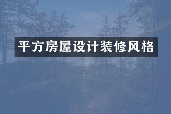 平方房屋设计装修风格