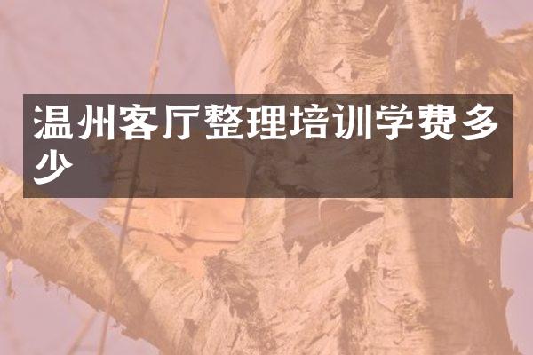 温州客厅整理培训学费多少