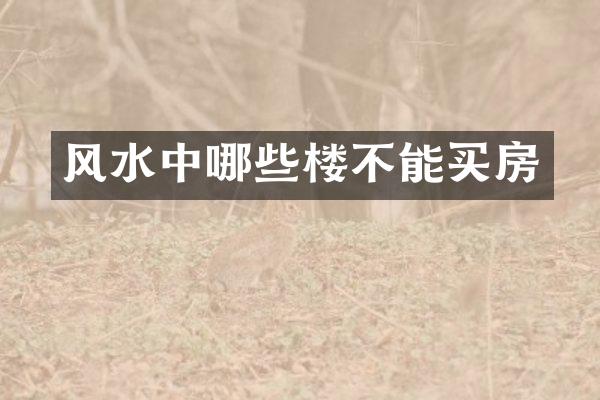 风水中哪些楼不能买房