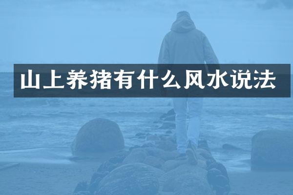 山上养猪有什么风水说法
