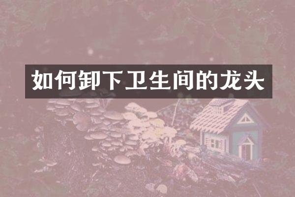 如何卸下卫生间的龙头