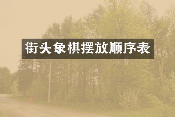 街头象棋摆放顺序表