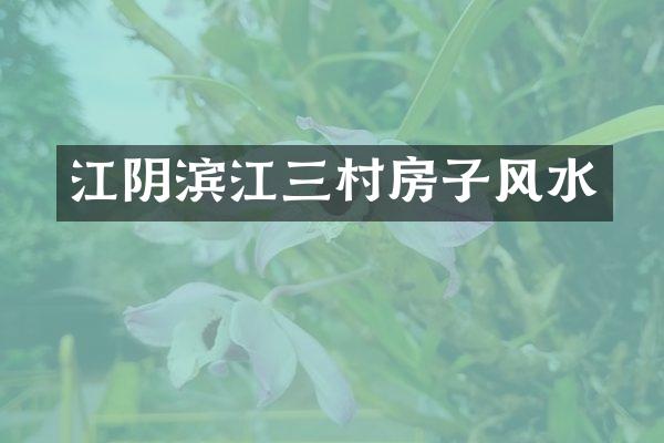 江阴滨江三村房子风水