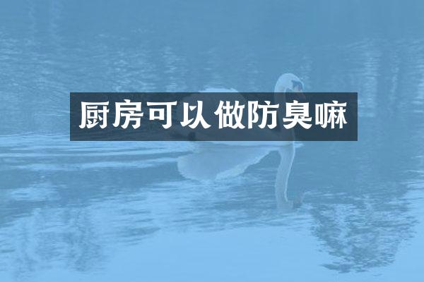 厨房可以做防臭嘛