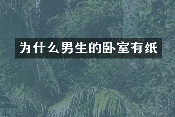 为什么男生的卧室有纸