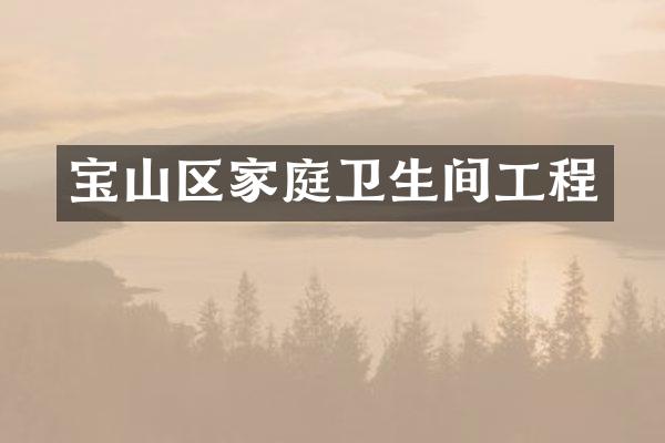 宝山区家庭卫生间工程