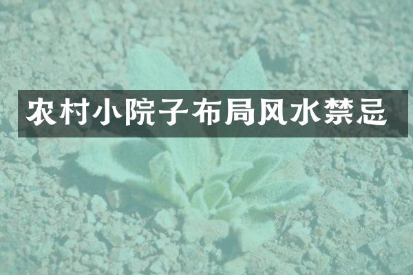 农村小院子布局风水禁忌