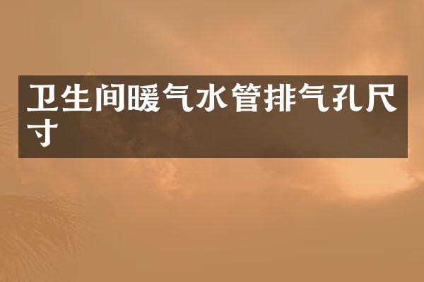 卫生间暖气水管排气孔尺寸
