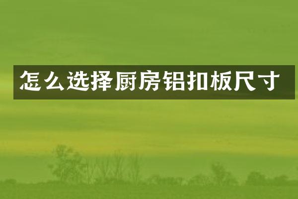 怎么选择厨房铝扣板尺寸