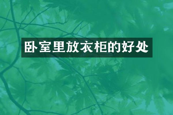 卧室里放衣柜的好处
