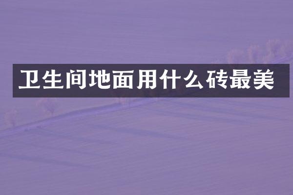 卫生间地面用什么砖最美