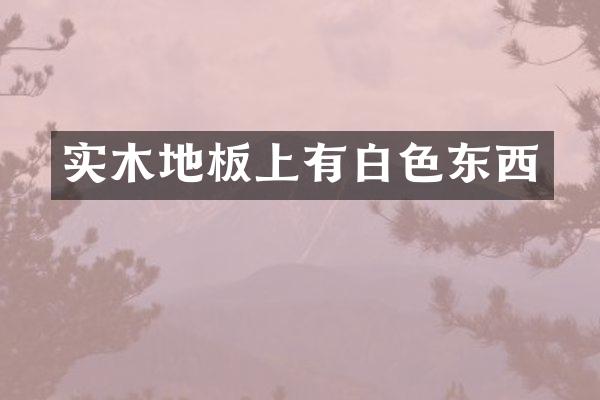 实木地板上有白色东西