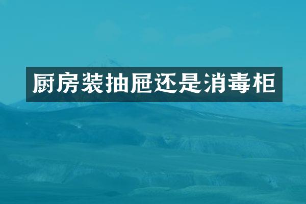 厨房装抽屉还是消毒柜