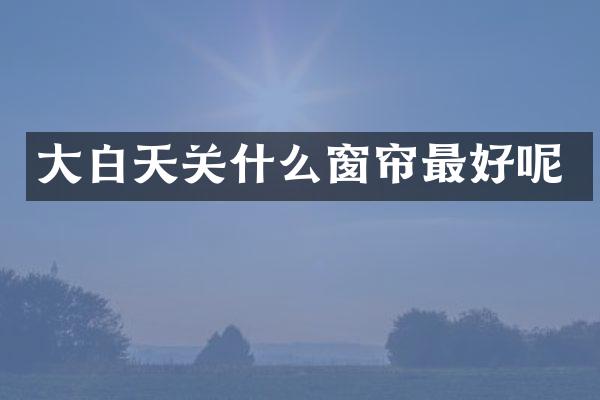 大白天关什么窗帘最好呢