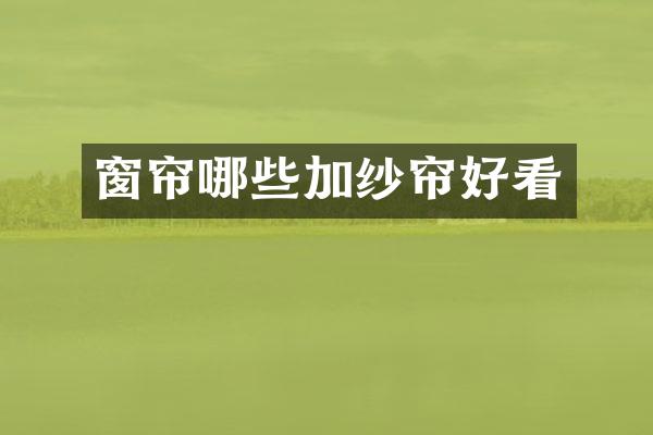 窗帘哪些加纱帘好看