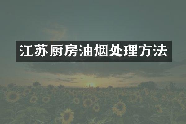 江苏厨房油烟处理方法