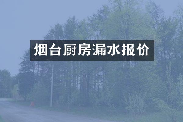 烟台厨房漏水报价