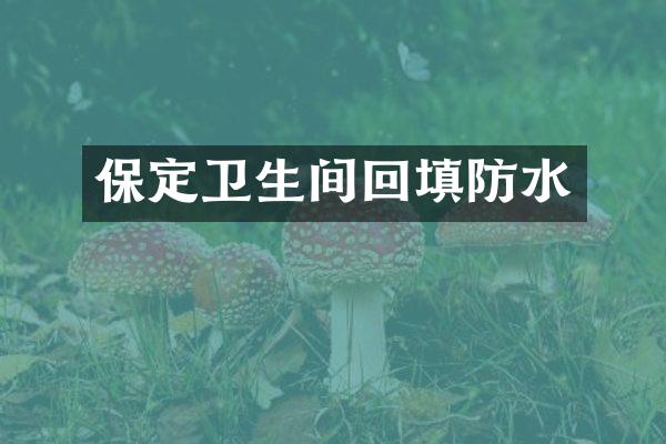 保定卫生间回填防水
