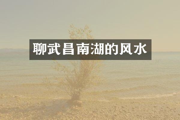 聊武昌南湖的风水