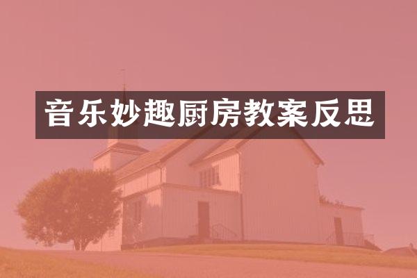 音乐妙趣厨房教案反思