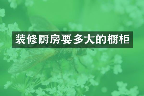 装修厨房要多大的橱柜