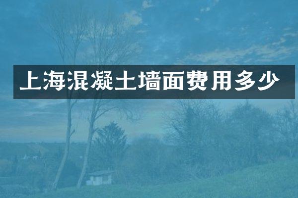 上海混凝土墙面费用多少
