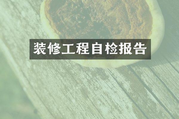 装修工程自检报告