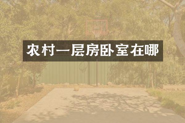 农村一层房卧室在哪