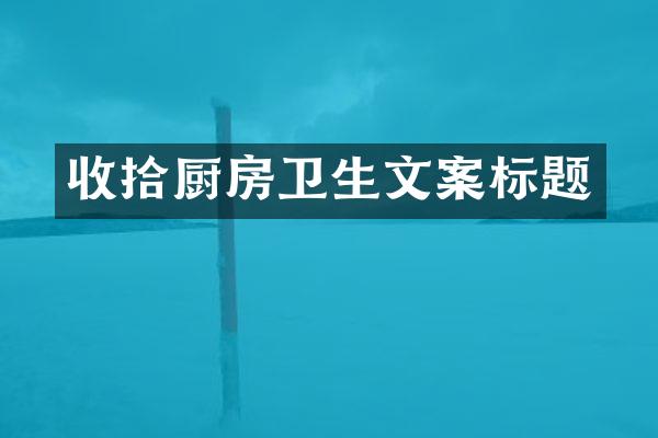 收拾厨房卫生文案标题