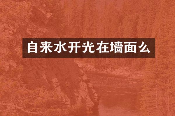 自来水开光在墙面么