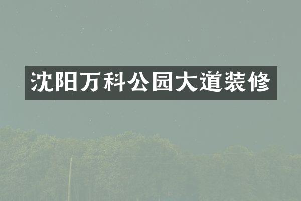 沈阳万科公园大道装修