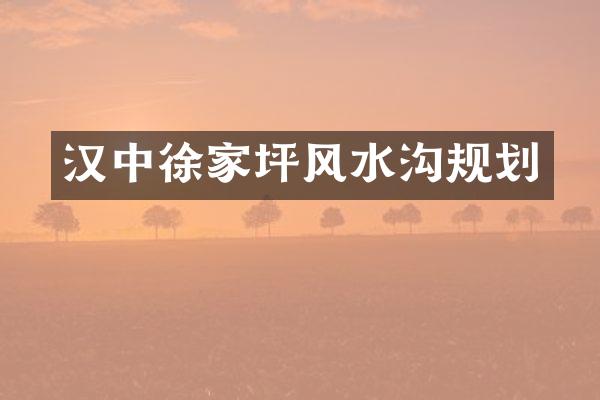 汉中徐家坪风水沟规划