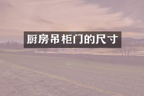 厨房吊柜门的尺寸