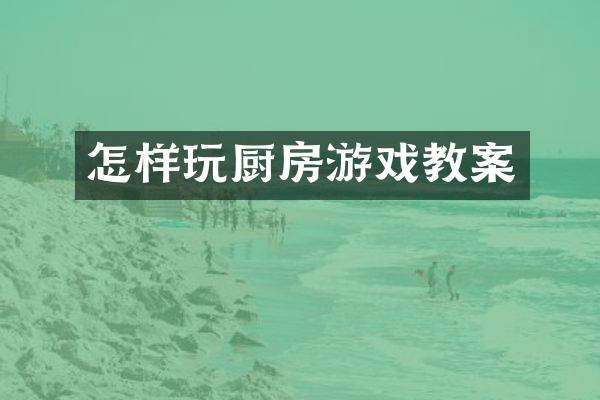 怎样玩厨房游戏教案
