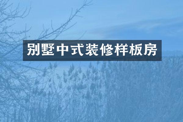 别墅中式装修样板房