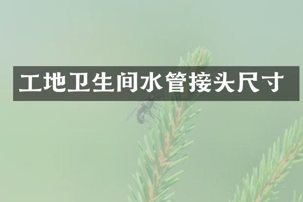 工地卫生间水管接头尺寸