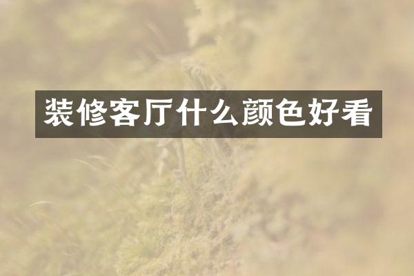 装修客厅什么颜色好看