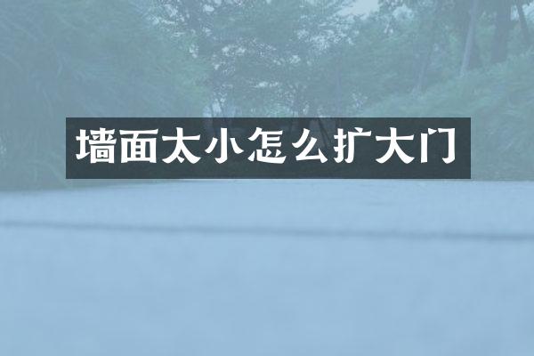 墙面太小怎么扩大门