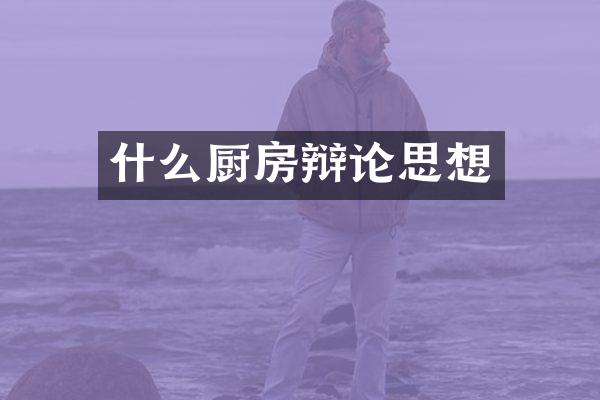 什么厨房辩论思想