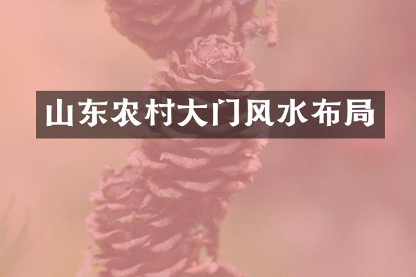 山东农村大门风水布局