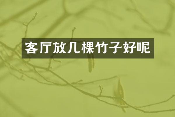 客厅放几棵竹子好呢