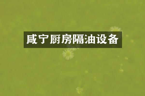 咸宁厨房隔油设备