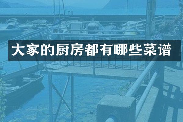 大家的厨房都有哪些菜谱